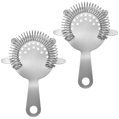 Kirecoo 2PCS Stainless Steel Cocktail Strainer, Bar Drink Strainer with High-Density