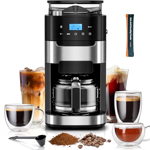 Kismile Drip Coffee Maker with Built-in Grinder, 10-Cup Grind and Brew Coffee Machine with Timer, Descaling Alert, Programmable with Brew Strength, 1.5L Water Tank, 2H Keep Warm for Home/Office - My Kitchen Products