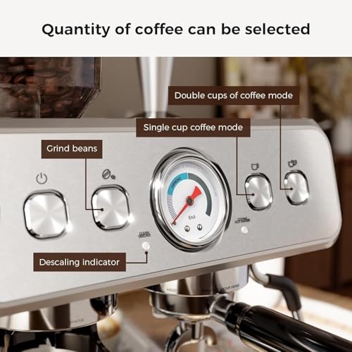 Kismile Espresso Machine with Grinder, 20 Bar Expresso Coffee Machines with Milk Frother, 58mm Expresso Machines for Home, Perfect for Cappuccino & Latte, Stainless Steel(2026 Upgrade) - My Kitchen Products