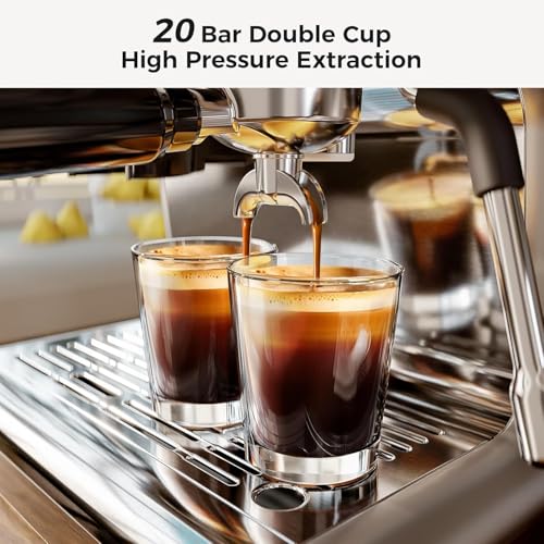 Kismile Espresso Machine with Grinder, 20 Bar Expresso Coffee Machines with Milk Frother, 58mm Expresso Machines for Home, Perfect for Cappuccino & Latte, Stainless Steel(2026 Upgrade) - My Kitchen Products