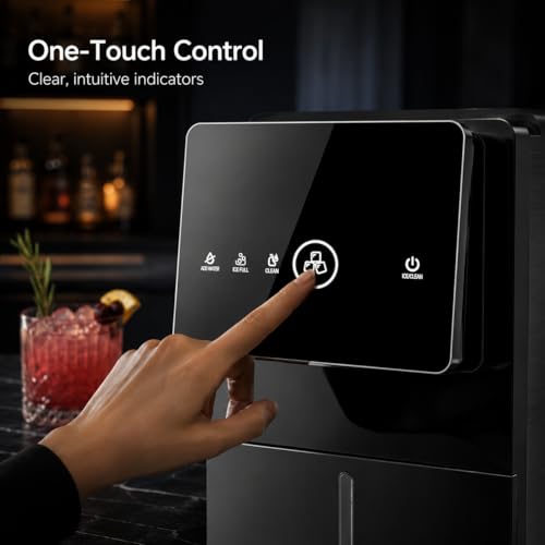 Kismile Nugget Ice Maker Countertop, 33LBS/24H Ice Machine with Soft Chewable Ice, One-Click, Self-Cleaning Function, Stainless Steel Ice Maker with Indicator Lights for Home/Kitchen(Black) - My Kitchen Products