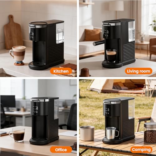 Kismile Single Serve Coffee Maker, 2 in 1 Drop Coffee Machine Compatible with K Cup & Ground Coffee, 5 Brew Sizes 6-14 Oz, 40oz Removable Water Tank,Self-Cleaning Function, Black - My Kitchen Products