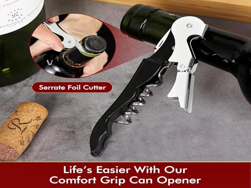 Kit-Home Professional Waiter Corkscrew Wine Openers Set (4 PCS),Upgraded with Heavy Duty Stainless Steel Hinges Wine Key for Restaurant Waiters, Sommelier, Bartenders - My Kitchen Products
