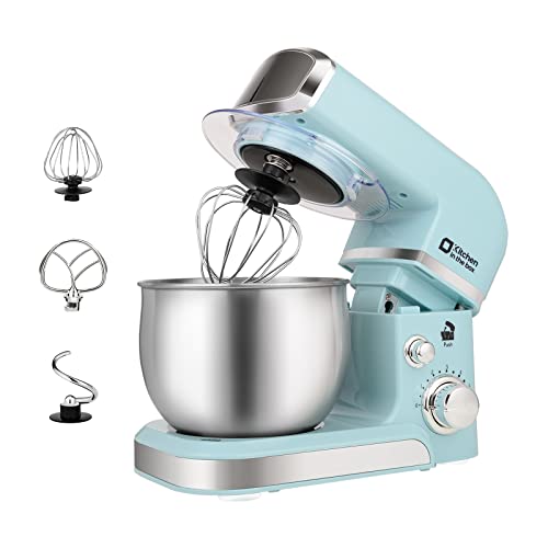 Kitchen in the box Stand Mixer,3.2Qt Small Electric Food Mixer,6 Speeds Portable Lightweight Kitchen Mixer for Daily Use with Egg Whisk,Dough Hook,Flat Beater - My Kitchen Products