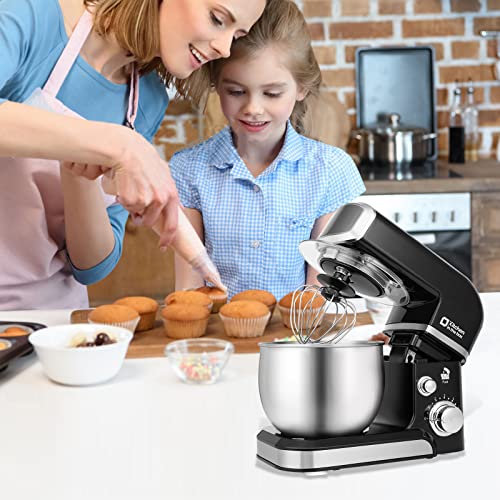 Kitchen in the box Stand Mixer,3.2Qt Small Electric Food Mixer,6 Speeds Portable Lightweight Kitchen Mixer for Daily Use with Egg Whisk,Dough Hook,Flat Beater (Black) - My Kitchen Products