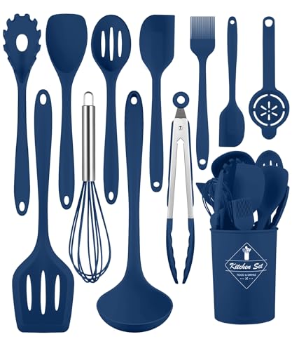 Kitchen Utensils Set-12 Pieces Silicone Cooking Utensils Set (Dishwasher Safe) 392°F Heat Resistant Spatula Set,Kitchen Utensil Set for Nonstick Cookware,Best Kitchen Tools with Holder - My Kitchen Products