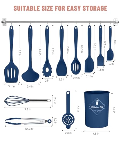 Kitchen Utensils Set-12 Pieces Silicone Cooking Utensils Set (Dishwasher Safe) 392°F Heat Resistant Spatula Set,Kitchen Utensil Set for Nonstick Cookware,Best Kitchen Tools with Holder - My Kitchen Products