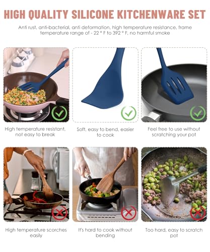 Kitchen Utensils Set-12 Pieces Silicone Cooking Utensils Set (Dishwasher Safe) 392°F Heat Resistant Spatula Set,Kitchen Utensil Set for Nonstick Cookware,Best Kitchen Tools with Holder - My Kitchen Products