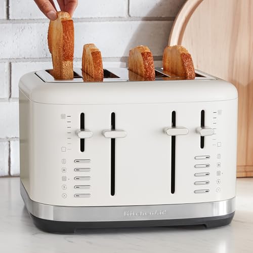 KitchenAid 4 Slice Automatic Toaster with Extra Wide Slots, KMT4109PL, Porcelain White - My Kitchen Products