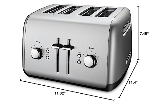 KitchenAid 4 Slice Manual Lift Toaster KMT4115CU, Contour Silver - My Kitchen Products