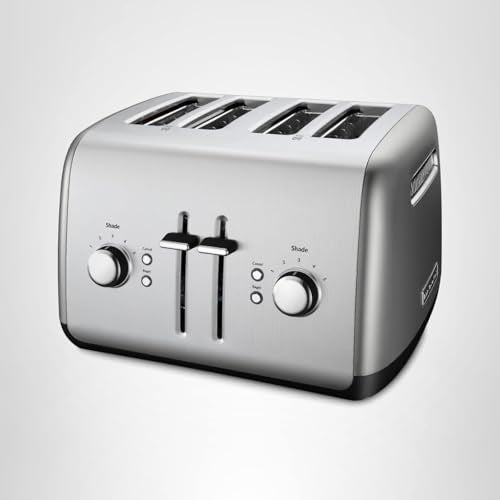 KitchenAid 4 Slice Manual Lift Toaster KMT4115CU, Contour Silver - My Kitchen Products