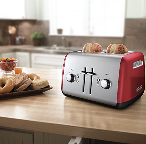 KitchenAid 4 Slice Manual Lift Toaster KMT4115ER, Empire Red - My Kitchen Products