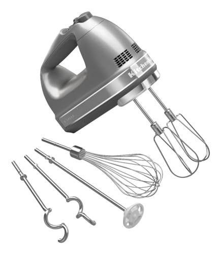 KitchenAid 9-Speed Digital Hand Mixer with Turbo Beater II Accessories and Pro Whisk - Contour Silver - My Kitchen Products