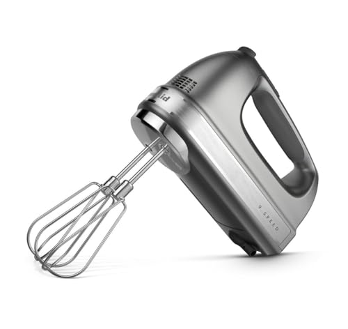KitchenAid 9-Speed Digital Hand Mixer with Turbo Beater II Accessories and Pro Whisk - Contour Silver - My Kitchen Products
