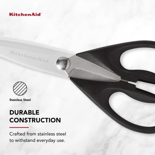 KitchenAid All Purpose Kitchen Shears with Protective Sheath Durable Stainless Steel Scissors, Dishwasher Safe, Soft Grip Comfort Handle, 8.72 Inch, Black - My Kitchen Products