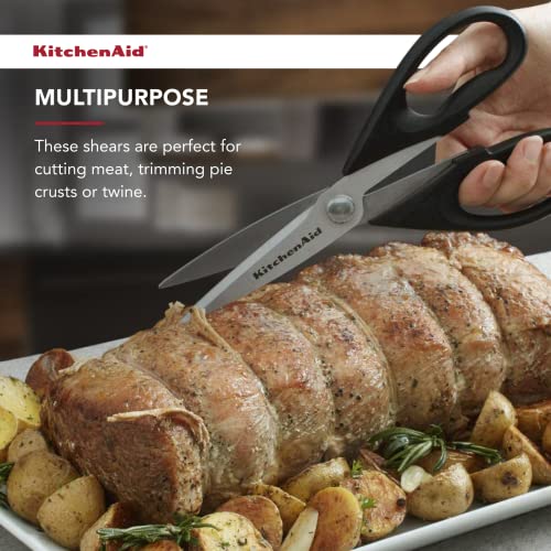 KitchenAid All Purpose Kitchen Shears with Protective Sheath Durable Stainless Steel Scissors, Dishwasher Safe, Soft Grip Comfort Handle, 8.72 Inch, Black - My Kitchen Products