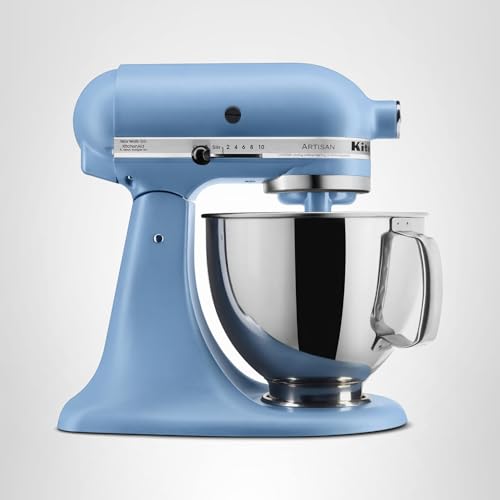 KitchenAid Artisan Series 5 Quart Tilt Head Stand Mixer with Pouring Shield KSM150PS, Blue Velvet - My Kitchen Products