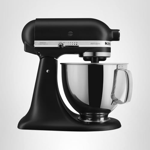 KitchenAid Artisan Series 5 Quart Tilt Head Stand Mixer with Pouring Shield KSM150PS, Matte Black - My Kitchen Products
