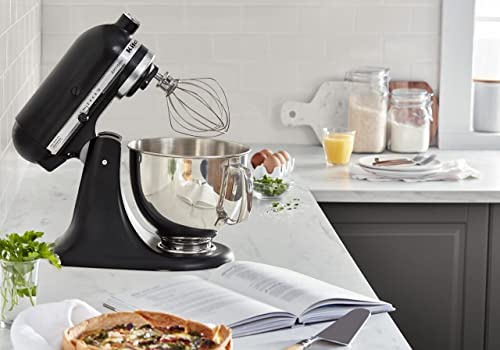 KitchenAid Artisan Series 5 Quart Tilt Head Stand Mixer with Pouring Shield KSM150PS, Matte Black - My Kitchen Products