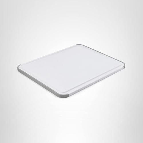 KitchenAid Classic Cutting Board with Perimeter Trench and Non Slip Edges, Dishwasher Safe, 11 inch x 14 inch, White and Gray - My Kitchen Products
