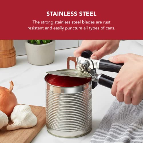 KitchenAid Classic Multifunction Can Opener and Bottle Opener Easy to Use, Razor Sharp Stainless Steel Cutting Wheel, Soft Ergonomic Handles, Black - My Kitchen Products