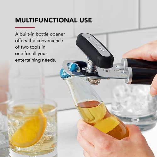 KitchenAid Classic Multifunction Can Opener and Bottle Opener Easy to Use, Razor Sharp Stainless Steel Cutting Wheel, Soft Ergonomic Handles, Black - My Kitchen Products