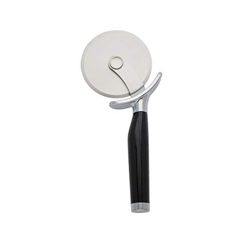 KitchenAid Classic Pizza Wheel with Sharp Blade For Cutting Through Crusts, Pies and More, Built In Finger Guard for Safety and Comfort Grip to Protect Fingers, Dishwasher Safe, 9-Inch, Black - My Kitchen Products