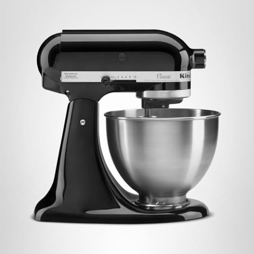 KitchenAid Classic Series 4.5 Quart Tilt-Head Stand Mixer K45SS, Onyx Black - My Kitchen Products