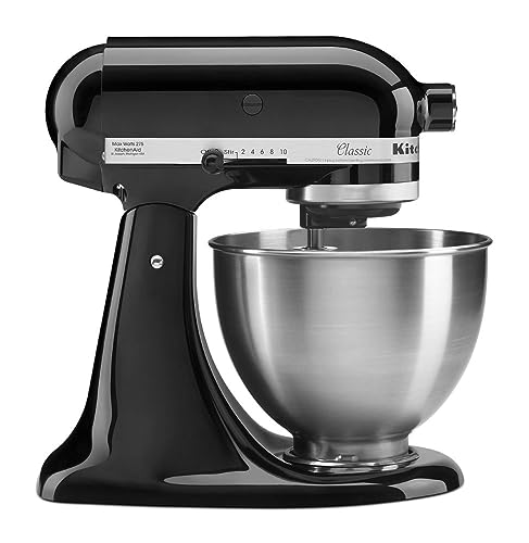 KitchenAid Classic Series 4.5 Quart Tilt-Head Stand Mixer K45SS, Onyx Black - My Kitchen Products
