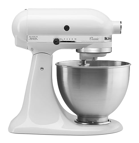 KitchenAid Classic Series 4.5 Quart Tilt-Head Stand Mixer K45SS, White - My Kitchen Products