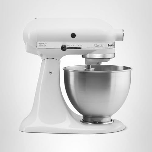 KitchenAid Classic Series 4.5 Quart Tilt-Head Stand Mixer K45SS, White - My Kitchen Products