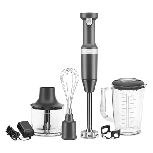 KitchenAid Cordless Variable Speed Hand Blender with Chopper and Whisk Attachment - KHBBV83 - My Kitchen Products
