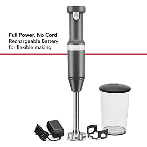 KitchenAid Cordless Variable Speed Hand Blender with Chopper and Whisk Attachment - KHBBV83 - My Kitchen Products