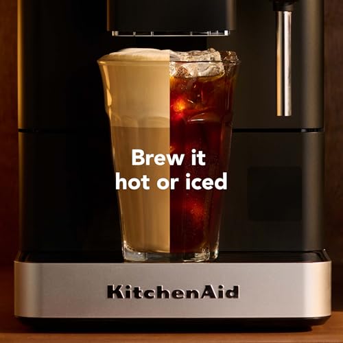 KitchenAid Fully Automatic Espresso Machine KF2 with 6 Hot and Iced Coffee Options | Built-In Grinder | Steam Wand, Black Matte KES8452 - My Kitchen Products