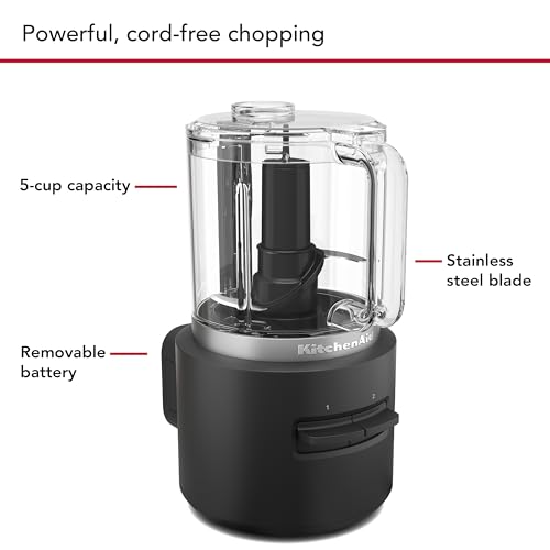 KitchenAid Go™ Cordless Food Chopper - battery included, KFCR531, Black Matte - My Kitchen Products
