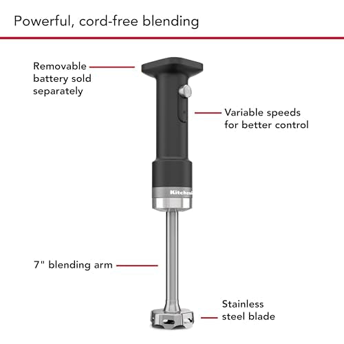 KitchenAid Go Cordless Hand Blender - battery included, KHBRV71, Black Matte - My Kitchen Products