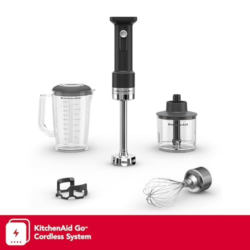 KitchenAid Go Cordless Hand Blender with Accessories - battery sold separately, KHBRV05, Black Matte - My Kitchen Products