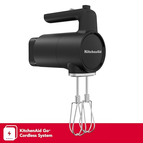 KitchenAid Go Cordless Hand Mixer, Metal - KHMR762, Black Matte - My Kitchen Products
