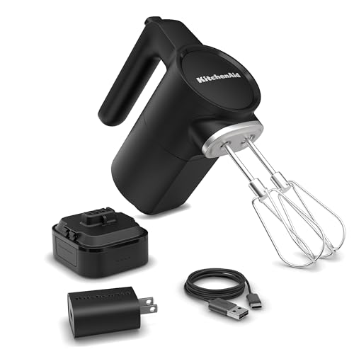 KitchenAid Go Cordless Hand Mixer, Metal - KHMR762, Black Matte - My Kitchen Products