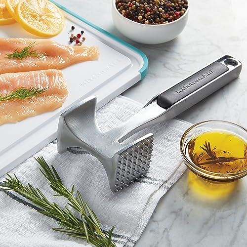 KitchenAid Gourmet Multi Sided Meat Tenderizer for Pounding Meats, Nuts, Shellfish, ect, Hang Hole for Easy Storage, Hand Wash, One Size, Black - My Kitchen Products