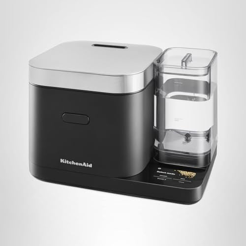 KitchenAid Grain and Rice Cooker 8 Cup with Automatically Sensing Integrated Scale + Water Tank, KGC3155, Black Matte - My Kitchen Products