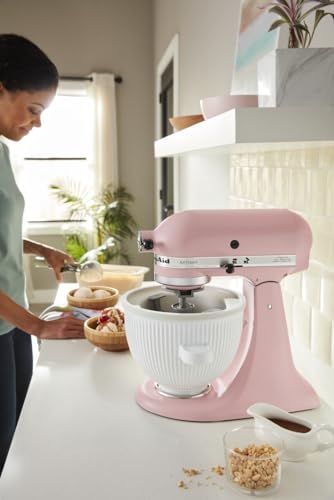 KitchenAid Ice Cream Maker Attachment for Stand Mixer, 2 Quart, KSMICM, White - My Kitchen Products