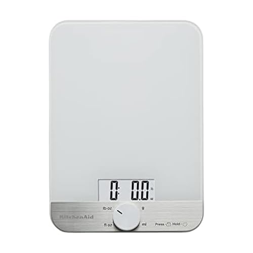 KitchenAid KQ908 Glass Surface 11 Pound Capacity Digital Kitchen and Food Scale, White - My Kitchen Products
