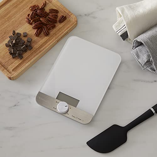 KitchenAid KQ908 Glass Surface 11 Pound Capacity Digital Kitchen and Food Scale, White - My Kitchen Products