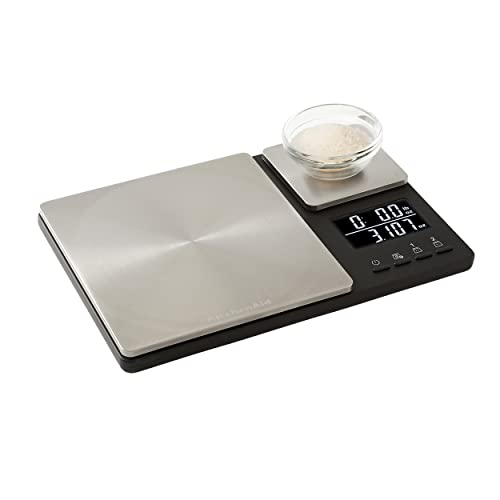 KitchenAid KQ909 Dual Platform Digital Kitchen and Food Scale, 11 pound capacity and Precision 16oz capacity, Black with Stainless Steel - My Kitchen Products