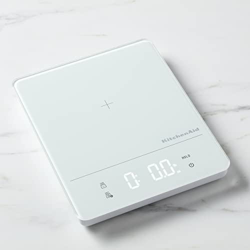 KitchenAid KQ913 Digital Waterproof (IPx7) Kitchen and Food Scale, LED readout, 11 Pound Max Capacity, White - My Kitchen Products