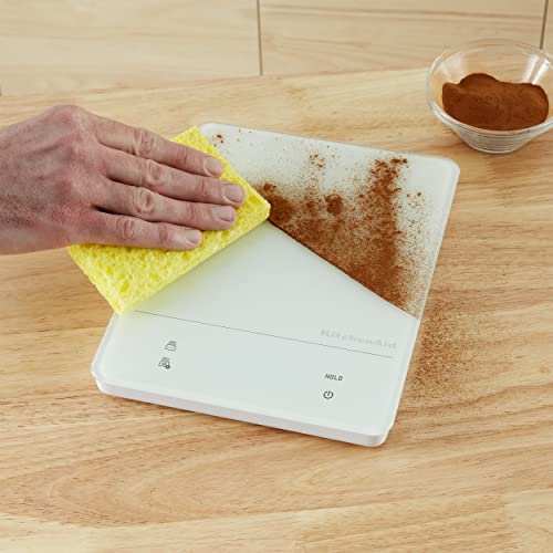 KitchenAid KQ913 Digital Waterproof (IPx7) Kitchen and Food Scale, LED readout, 11 Pound Max Capacity, White - My Kitchen Products