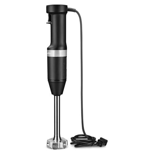 KitchenAid Variable Speed Corded Hand Blender with Blending Pitcher, Whisk and Chopper Attachments, KHBV83BM, Black Matte - My Kitchen Products