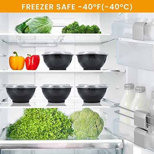 Kitch’nMore 36oz Extra-Thick Meal Prep Bowls with Lids, Plastic Containers with Clear Covers for Noodles, Poke Bowl, Salad, Soup - Freezer, Microwave & Dishwasher-Safe (30Pack) - My Kitchen Products