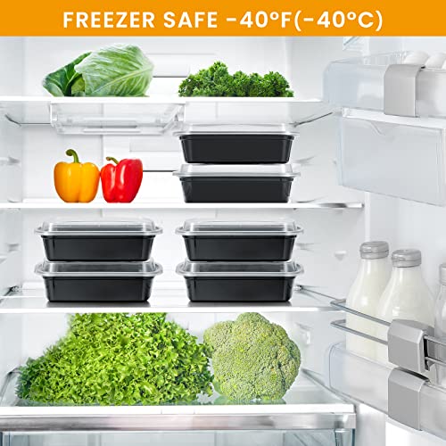 Kitch’nMore 38oz Meal Prep Containers, Extra Large &Thick Food Storage Containers with Lids, Reusable Plastic,Disposable Bento Box,Stackable,Microwave/Freezer/Dishwasher Safe, BPA Free (30Pack) - My Kitchen Products